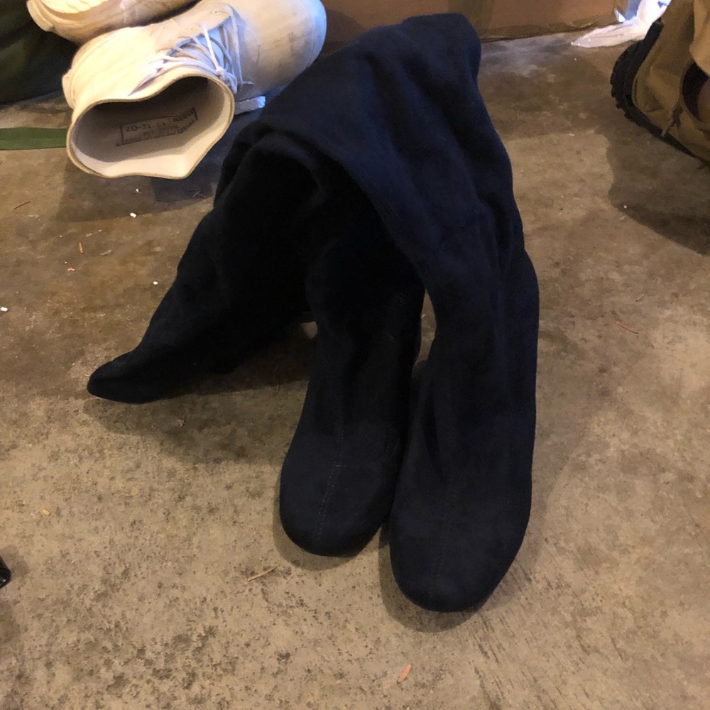 Zara Nagy blue knee high heels